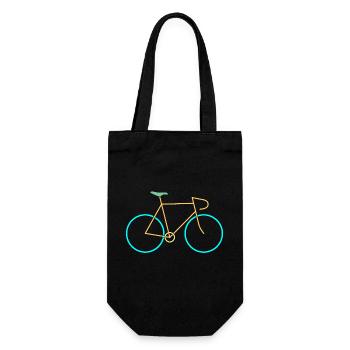 Rennrad gelb blau - Geschenkbeutel für Flaschen - Schwarz - Vorne