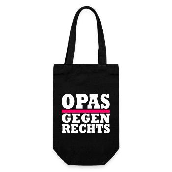 Opas gegen rechts - Geschenkbeutel für Flaschen - Schwarz - Vorne