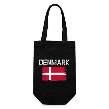 Denmark Flag Brush Art - Gift Bag for Bottles - black - Front