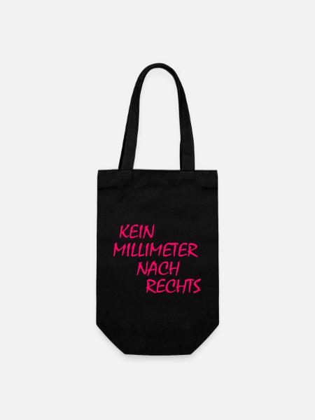 kein millimeter nach rechts - Geschenkbeutel für Flaschen - Schwarz