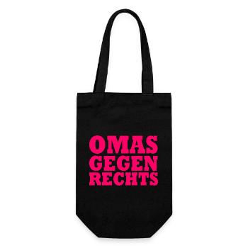 OMAS GEGEN RECHTS - Geschenkbeutel für Flaschen - Schwarz - Vorne