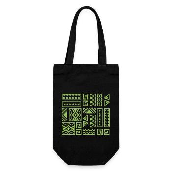 Rune Symbol Ethno Geschenk Ornament Spirit Tiki - Geschenkbeutel für Flaschen - Schwarz - Vorne
