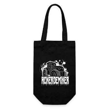 Acker demiker Spruch mit einem Trecker Splash - Geschenkbeutel für Flaschen - Schwarz - Vorne