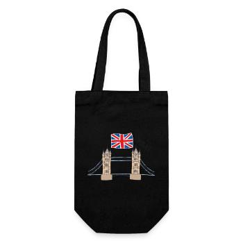 England London Great Britain Tower Bridge Big Ben - Gift Bag for Bottles - black - Front