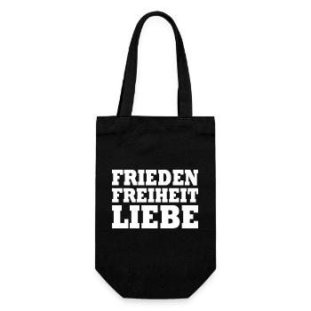 Frieden freiheit liebe - Geschenkbeutel für Flaschen - Schwarz - Vorne
