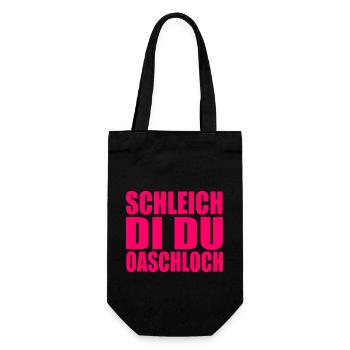 Schleich di du oaschloch - Geschenkbeutel für Flaschen - Schwarz - Vorne