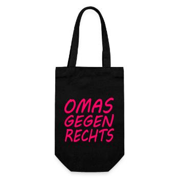 Omas gegen rechts - Geschenkbeutel für Flaschen - Schwarz - Vorne