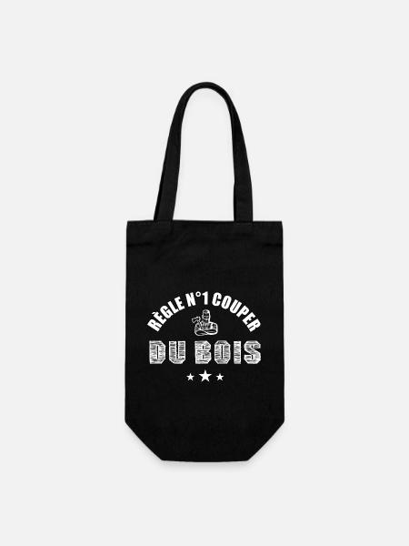 Règle n°1 couper du bois t-shirt bûcheron cadeau - Sac à bouteille - noir