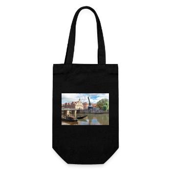 Panorama at the old market (Stintmarkt) Lueneburg - Gift Bag for Bottles - black - Front