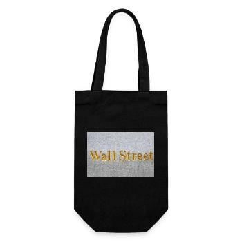 Wall Street golden lettering New York USA - Gift Bag for Bottles - black - Front