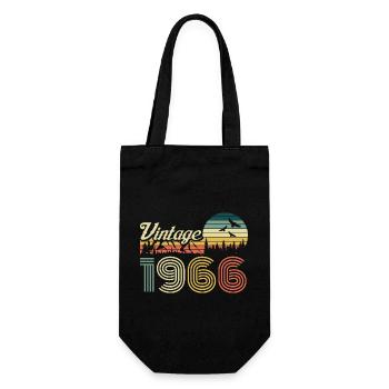 Vintage 1966 Geburtstag Retro Jahrgang Geschenk - Geschenkbeutel für Flaschen - Schwarz - Vorne
