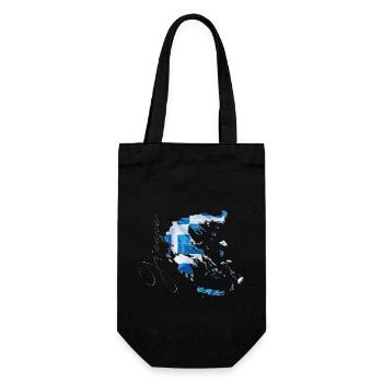 Greece Flag in Greece Map EN - Gift Bag for Bottles - black - Front