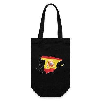 Spanien | echte Flagge | Flag Map ES - Geschenkbeutel für Flaschen - Schwarz - Vorne