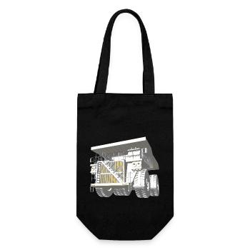 Achtung SCHWERTRANSPORT! - Geschenkbeutel für Flaschen - Schwarz - Vorne