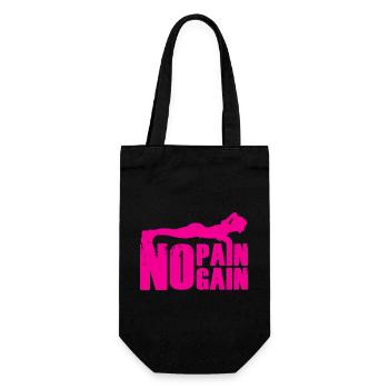No Pain No Gain Strength Training Silhouette - Gift Bag for Bottles - black - Front