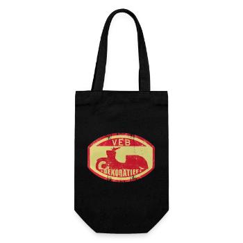 Simsom Schwalbe - VEB DEKORATIEF Vintage Logo DDR - Geschenkbeutel für Flaschen - Schwarz - Vorne