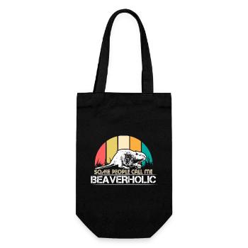 Idée cadeau animal castor - Sac à bouteille - noir - Devant