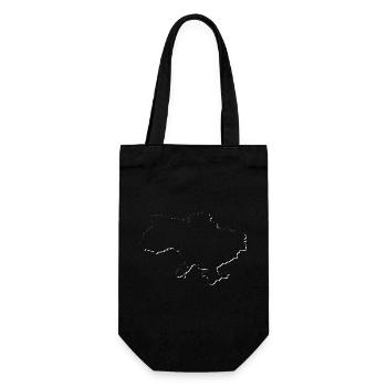 Ukraine map as an outline - Gift Bag for Bottles - black - Front