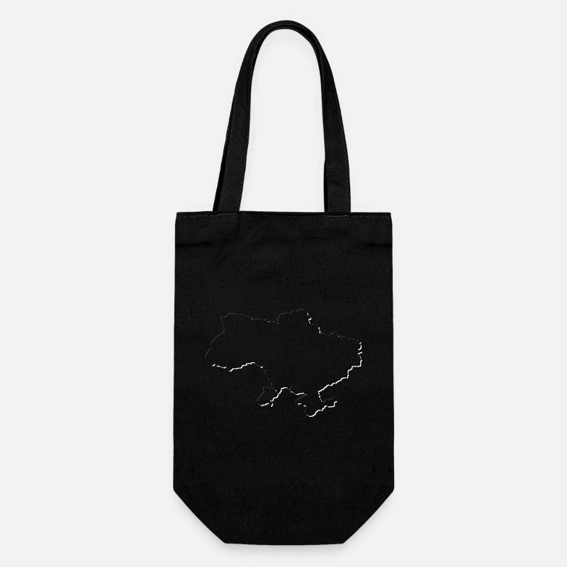 Carte de l’Ukraine comme contour - Sac à bouteille - noir