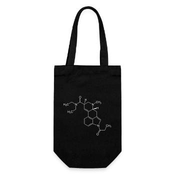 1P LSD Structural formula - white - Gift Bag for Bottles - black - Front