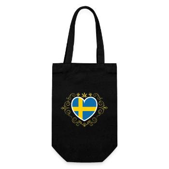 Schweden Schwedisch Fahne Wappen Flagge - Geschenkbeutel für Flaschen - Schwarz - Vorne