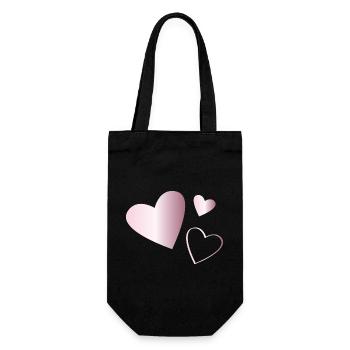 Two Hearts Tourmaline Pink - Gift Bag for Bottles - black - Front