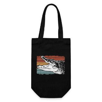 Crocodile Lizard Reptiles Gift Idea - Gift Bag for Bottles - black - Front