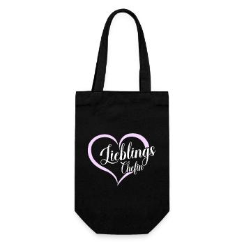 Lieblings Chefin Verabschiedung Herz Rosa Geschenk - Geschenkbeutel für Flaschen - Schwarz - Vorne