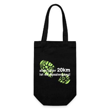 20kmSpaziergangV2 - Geschenkbeutel für Flaschen - Schwarz - Vorne