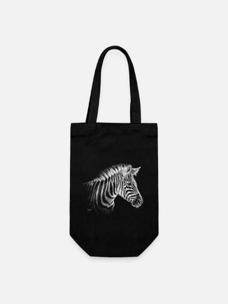 Bronko55 No.54 – Zebra - Geschenkbeutel für Flaschen - Schwarz