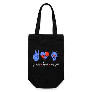 Peace Love Autism I - Gift Bag for Bottles - black - Front
