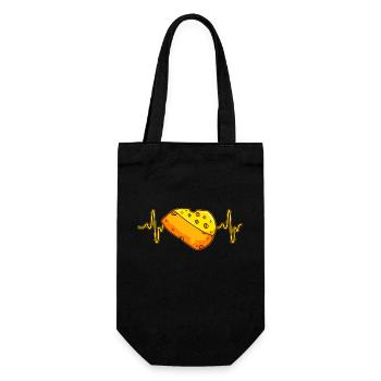 Cheese heartbeat ECG - Gift Bag for Bottles - black - Front