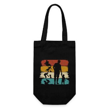 Dad father son father's day gift retro vintage - Gift Bag for Bottles - black - Front