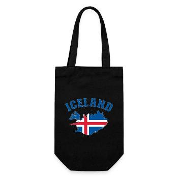Island Flagge Landkarte - Geschenkbeutel für Flaschen - Schwarz - Vorne