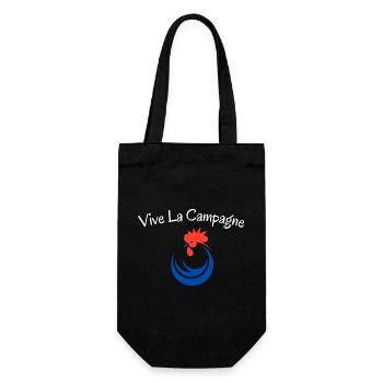 Vive la campagne, coq - Sac à bouteille - noir - Devant