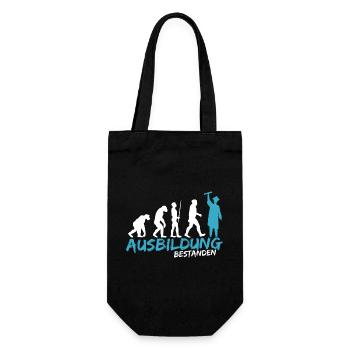 Ausbildung Prüfung bestanden Geselle Evolution - Geschenkbeutel für Flaschen - Schwarz - Vorne