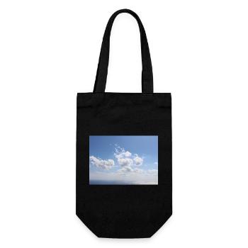 Awesome Blue Sky Clouds Pattern - Summer Vacation - Gift Bag for Bottles - black - Front