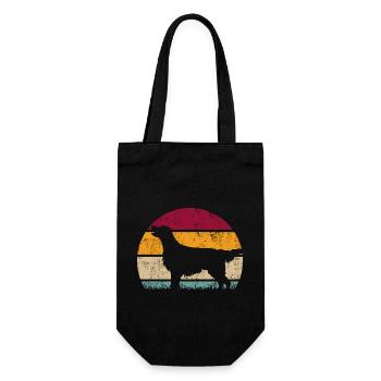 Flat Coated Retriever Retro Vintage Silhouette - Sac à bouteille - noir - Devant