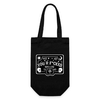Ouija - Board - Hexenbrett - You r fucked - Geschenkbeutel für Flaschen - Schwarz - Vorne