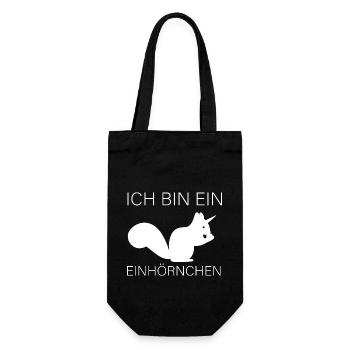 Ein Einhörnchen witziges Wortspiel Eichhörnchen - Geschenkbeutel für Flaschen - Schwarz - Vorne
