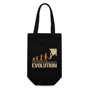 Evolution Klettern Lustig Witziges für Kletterer - Geschenkbeutel für Flaschen - Schwarz - Vorne