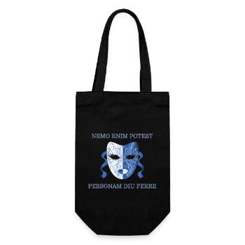 niemand kann auf dauer eine maske tragen - Geschenkbeutel für Flaschen - Schwarz - Vorne