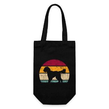Goldendoodle Golden Doodle Vintage - Geschenkbeutel für Flaschen - Schwarz - Vorne