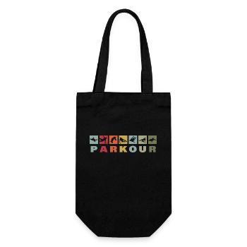 Parkour vintage retro Silhouette - Gift Bag for Bottles - black - Front