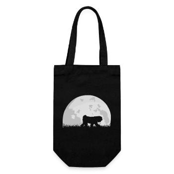 Tibet Terrier Vollmond - Geschenkbeutel für Flaschen - Schwarz - Vorne