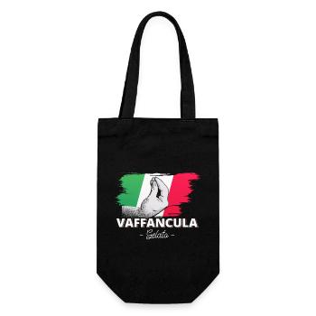 Vaffanculo Italienisch Italiener Italien Lustig - Geschenkbeutel für Flaschen - Schwarz - Vorne