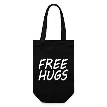 Free hugs - Geschenkbeutel für Flaschen - Schwarz - Vorne