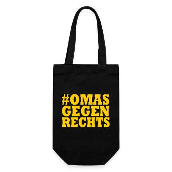 omas gegen rechts - Geschenkbeutel für Flaschen - Schwarz - Vorne