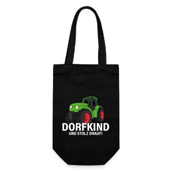 Dorfkind und Stolz drauf Traktor Spruch - Geschenkbeutel für Flaschen - Schwarz - Vorne