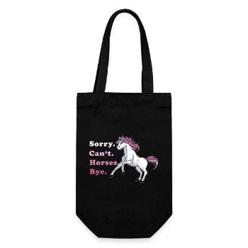 Sorry Can't Horses Bye Horse Fan Gift Idea - Gift Bag for Bottles - black - Front